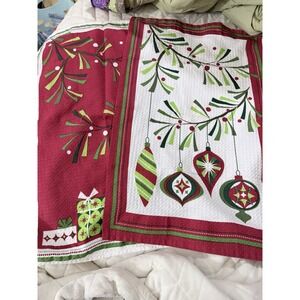 Set Of 2 Christmas Dish Cloth Tea Towel  100% Cotton